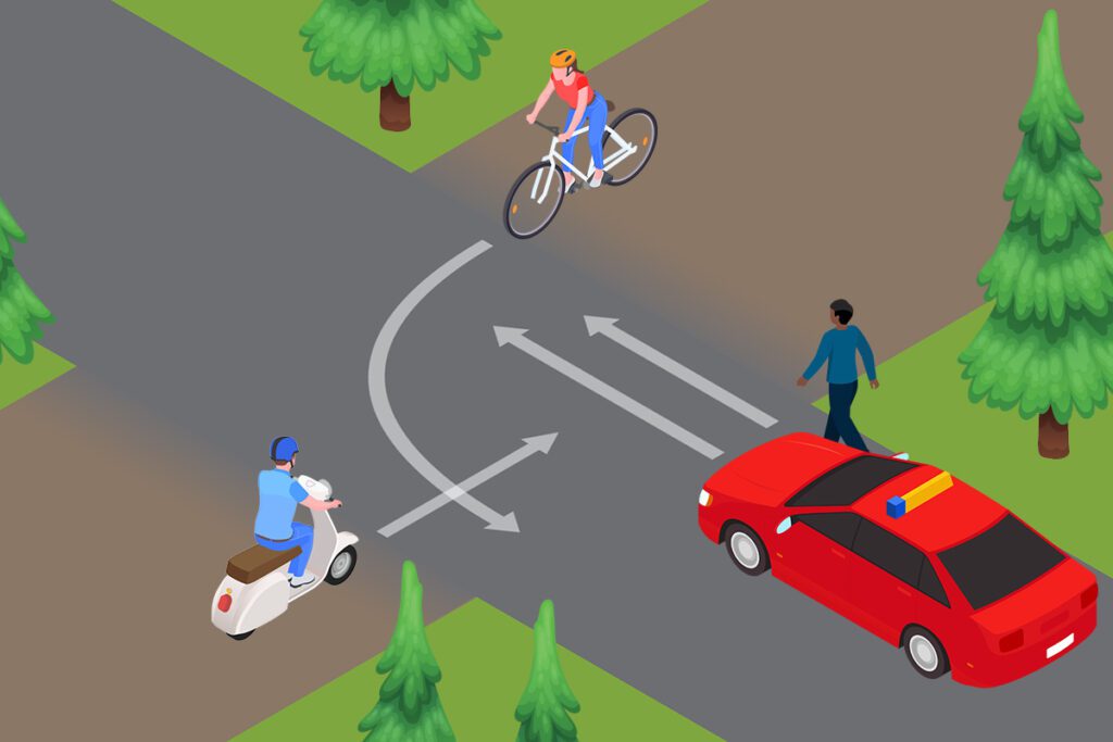 Het verkeer dat uit de onverharde wegen komt moet de auto en fietser voorrang verlenen.